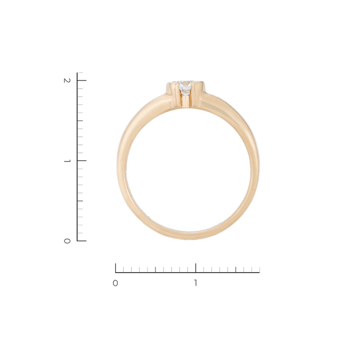 Кольцо из красного золота 585 пробы c 1 бриллиантом, Л 3506 3428 за 29100