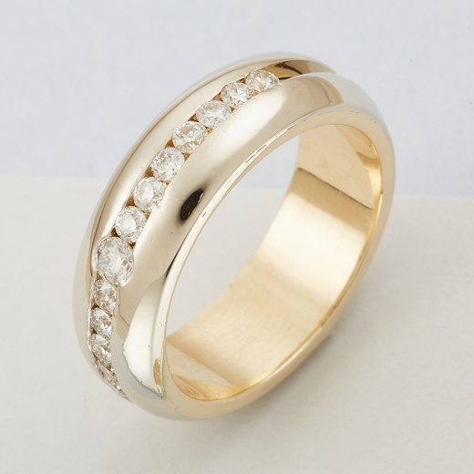 Кольцо из комбинированного золота 585 пробы c 15 бриллиантами Л45040440 фото 1