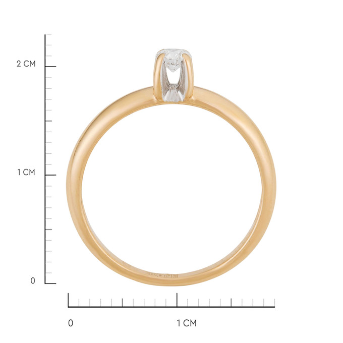 Кольцо из золота 585 пробы c бриллиантом, Л 2811 5636 за 27600