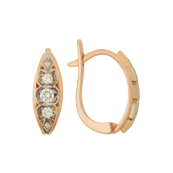 Серьги из золота 585 пробы c бриллиантами, Ц О007 2107 за 60320