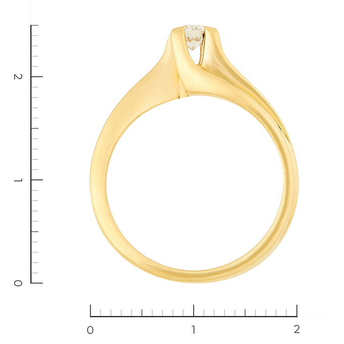 Кольцо из желтого золота 750 пробы c 1 бриллиантом, Л 3011 7941 за 77250