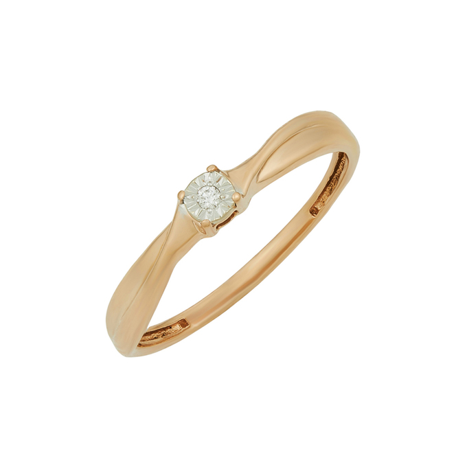 Кольцо из золота 585 пробы c бриллиантом, Л 2415 4545 за 13520