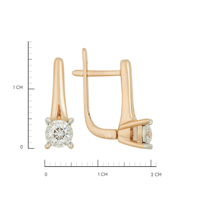 Серьги из золота 585 пробы c бриллиантами, Л 2316 0982 за 104300