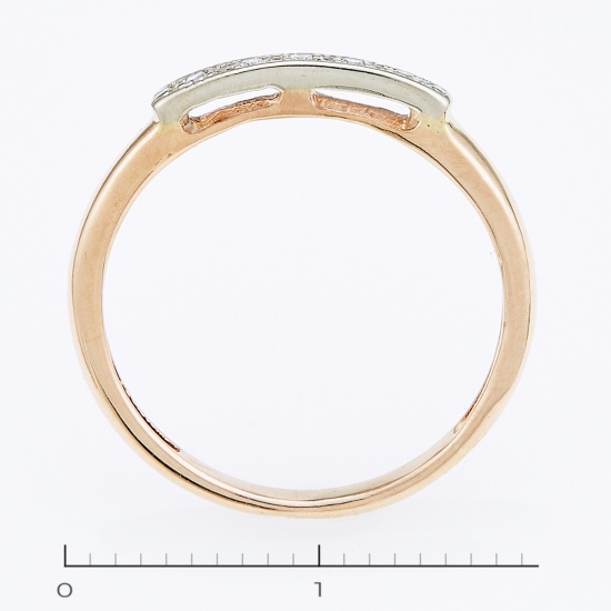 Кольцо из комбинированного золота 585 пробы c 5 бриллиантами, Л75005924 за 5565