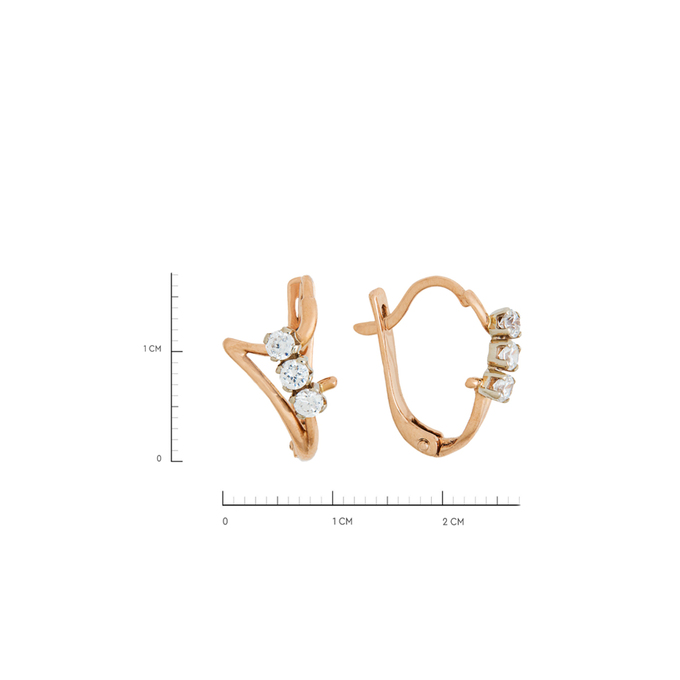 Серьги из золота 585 пробы c фианитами, Л 6201 8729 за 23760