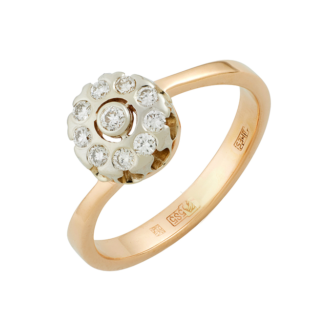 Кольцо из золота 585 пробы c бриллиантами, Л 7303 2530 за 45440