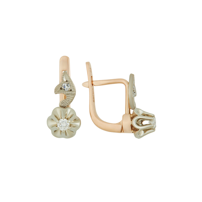 Серьги из золота 583 пробы c бриллиантами, Л 1116 4562 за 84160