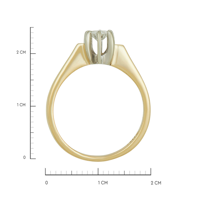 Кольцо из золота 585 пробы c бриллиантом, Л 7502 7035 за 43740