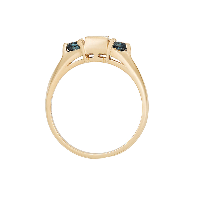 Кольцо из золота 585 пробы c бриллиантом и сапфирами, Л 2811 5508 за 121520