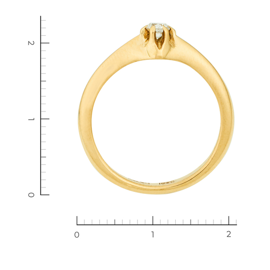 Кольцо из желтого золота 750 пробы c 1 бриллиантом, Л04081108 за 24200
