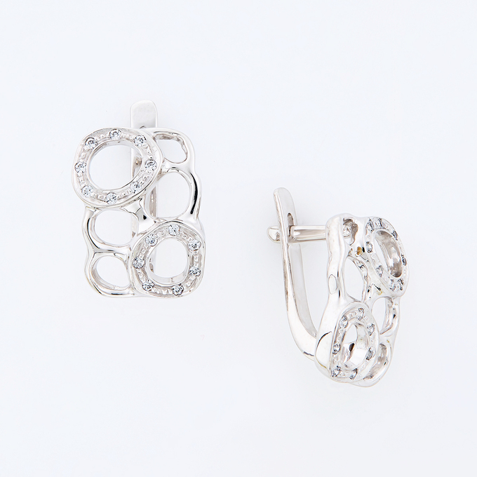 Серьги из золота 585 пробы c фианитами