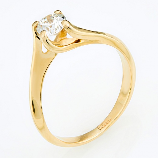 Кольцо из желтого золота 585 пробы c 1 бриллиантом Л43051574 фото 1
