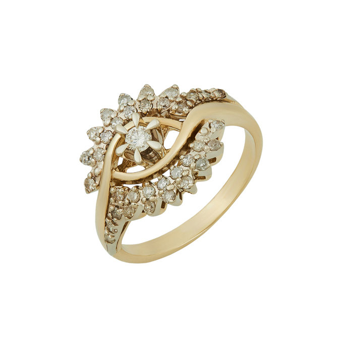 Кольцо из золота 585 пробы c бриллиантами