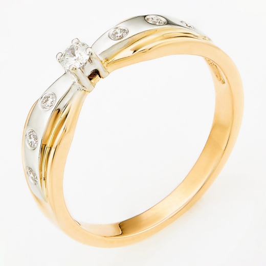 Кольцо из комбинированного золота 585 пробы c 7 бриллиантами Л51034293 фото 1