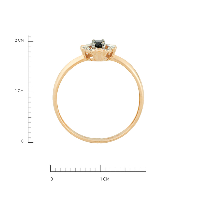 Кольцо из золота 585 пробы c сапфиром и бриллиантами, Л 4107 5860 за 26320