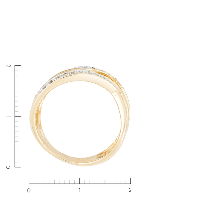 Кольцо из золота 585 пробы c 22 бриллиантами