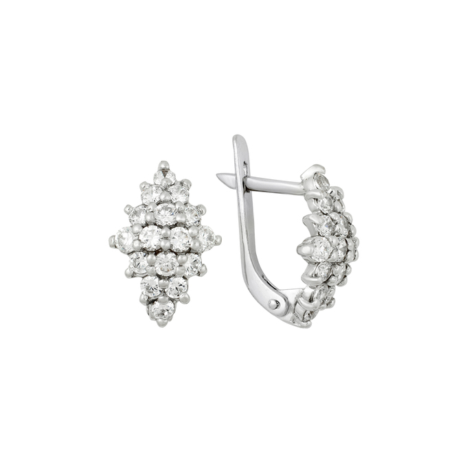 Серьги из золота 585 пробы c фианитами