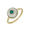 Кольцо из золота 585 пробы c изумрудом и бриллиантами