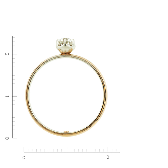 Кольцо из комбинированного золота 585 пробы c 2 бриллиантами, Л45070563 за 27000