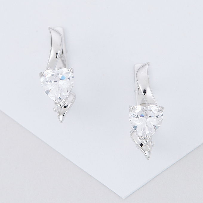 Серьги из золота 585 пробы c фианитами