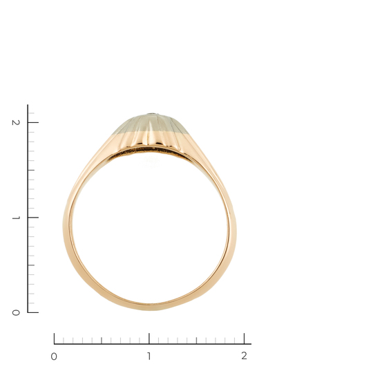 Кольцо из комбинированного золота 583 пробы c 1 бриллиантом, Л33088118 за 16250