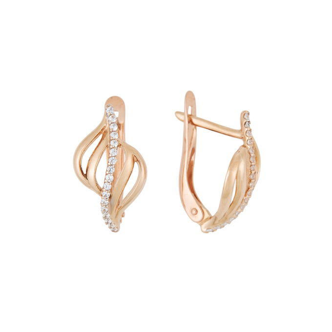 Серьги из золота 585 пробы c 34 фианитами, Л 2912 8804 за 19280