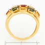 Кольцо из желтого золота 750 пробы c 4 бриллиантами и 9 цвет. сапфирами Л70005160 фото 4