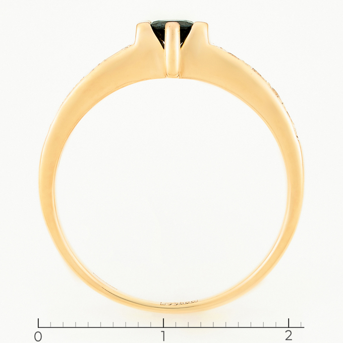 Кольцо из красного золота 585 пробы c 8 бриллиантами и 1 сапфиром, Л 1909 9919 за 33005