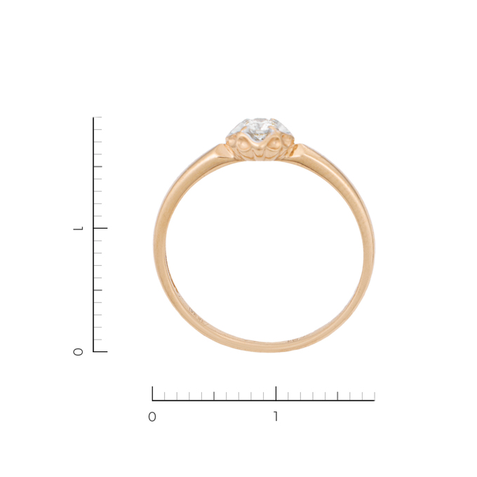 Кольцо из комбинированного золота 585 пробы c 1 бриллиантом, Л 0616 0207 за 10850