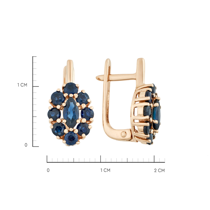 Серьги из золота 585 пробы c сапфирами, К 0000 3960 за 35500