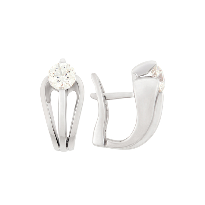 Серьги из золота 750 пробы c 2 бриллиантами, Л 0908 0990 за 289900