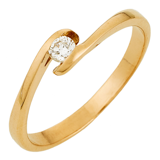 Кольцо из красного золота 585 пробы c 1 бриллиантом, Л06158302 за 8505