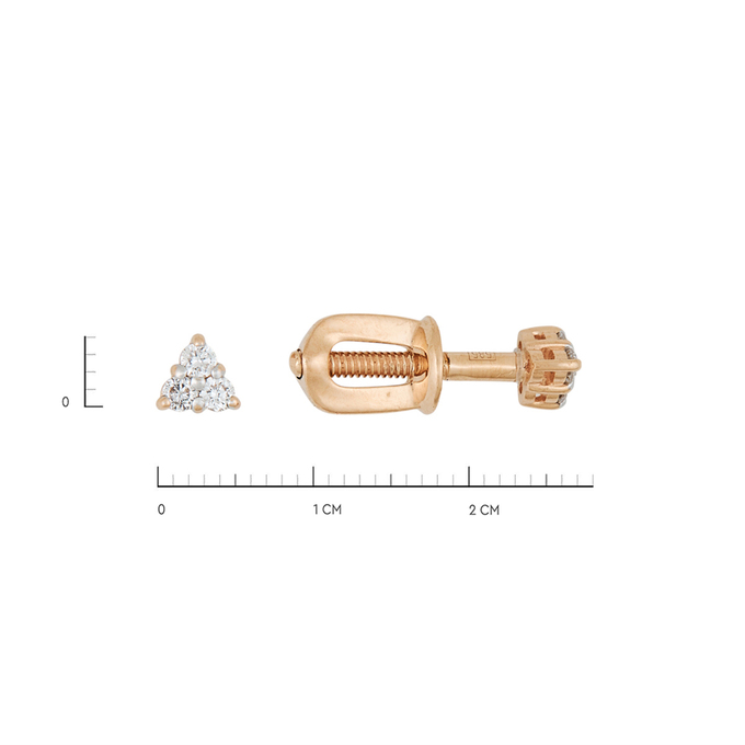 Серьги из золота 585 пробы c бриллиантами, Л 7101 8912 за 12000