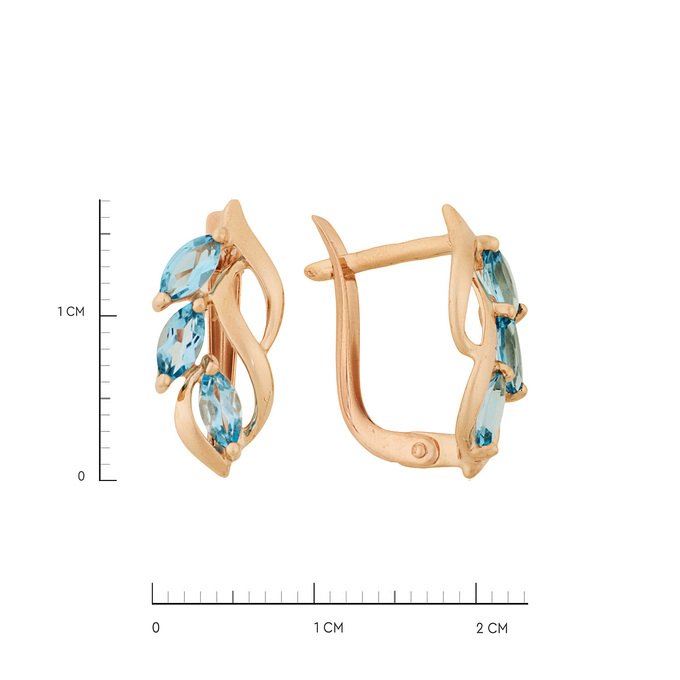 Серьги из золота 585 пробы c топазами, Л 1614 6666 за 20500