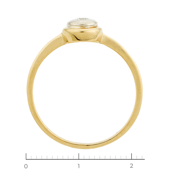 Кольцо из желтого золота 585 пробы c 1 бриллиантом, Л08072735 за 11340