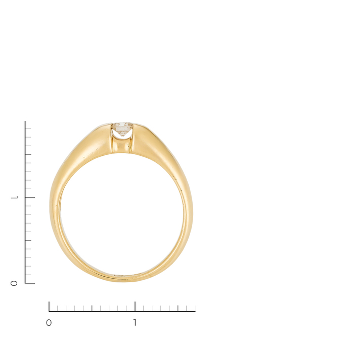 Кольцо из желтого золота 585 пробы c 1 бриллиантом, Л 1115 6128 за 25130
