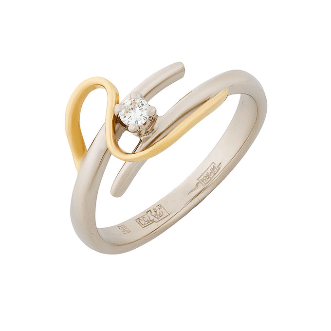 Кольцо из золота 750 пробы c бриллиантом, Л 7300 9563 за 52400