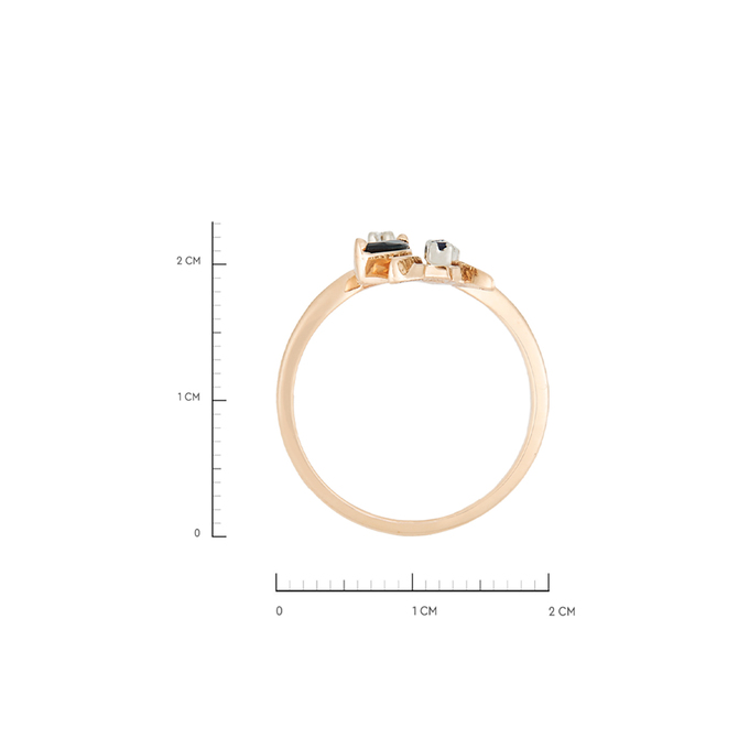 Кольцо из золота 585 пробы c сапфирами и бриллиантами, Л 2010 7542 за 44000