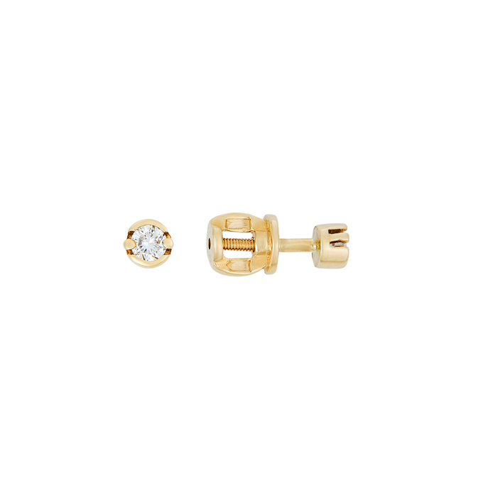 Серьга из золота 585 пробы c 1 бриллиантом