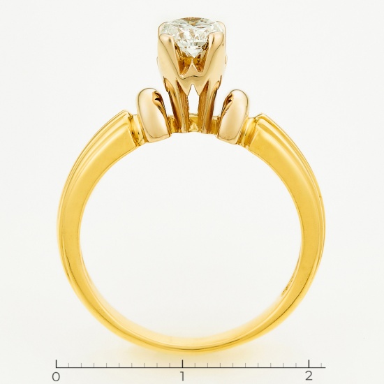 Кольцо из комбинированного золота 750 пробы c 1 бриллиантом, Л28079729 за 111540