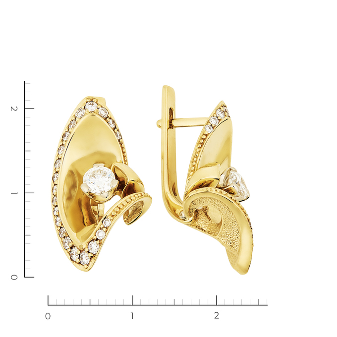 Серьги из желтого золота 750 пробы c 44 бриллиантами, Л 2808 5945 за 169000