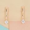 Серьги из золота 585 пробы c 2 бриллиантами
