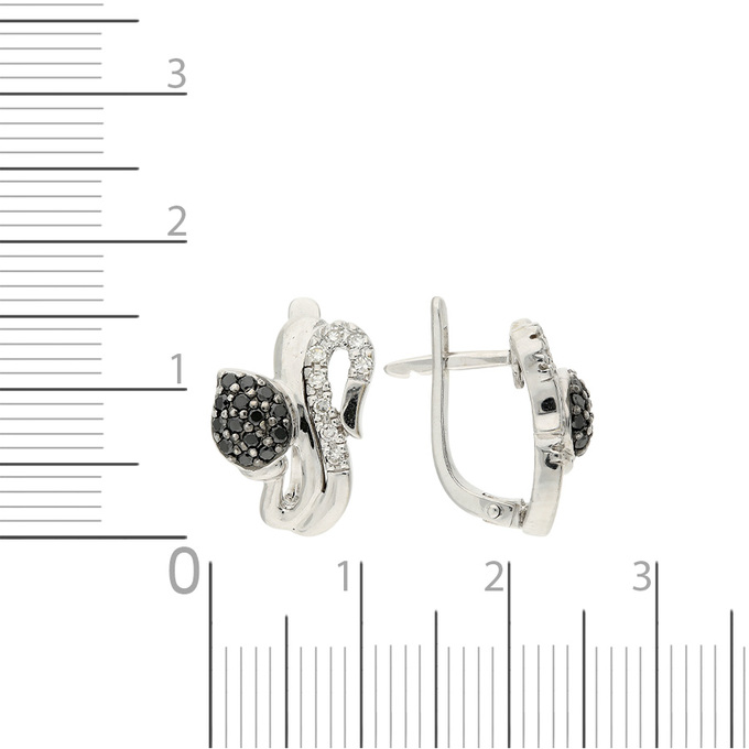 Серьги из золота 585 пробы c бриллиантами