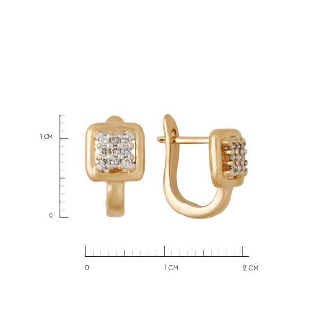 Серьги из золота 585 пробы с бриллиантами, Л 3507 4452 за 34000