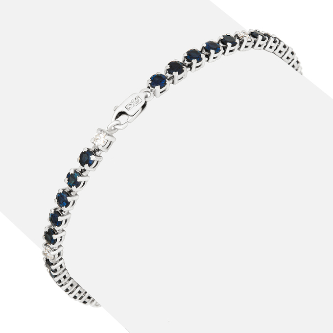 Браслет из золота 585 пробы c сапфирами и бриллиантами, Л 7502 3081 за 135000