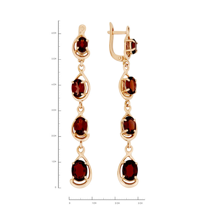 Серьги из золота 585 пробы с гранатами, Л 6202 1996 за 93500