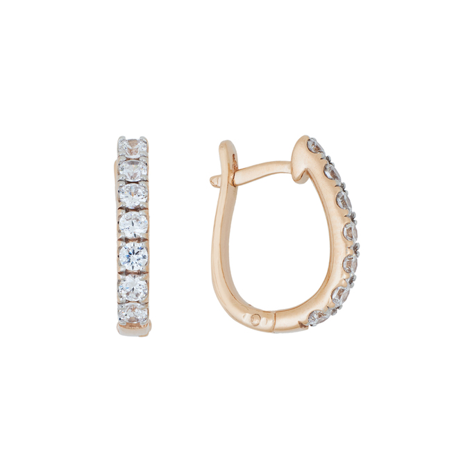 Серьги из золота 585 пробы c фианитами