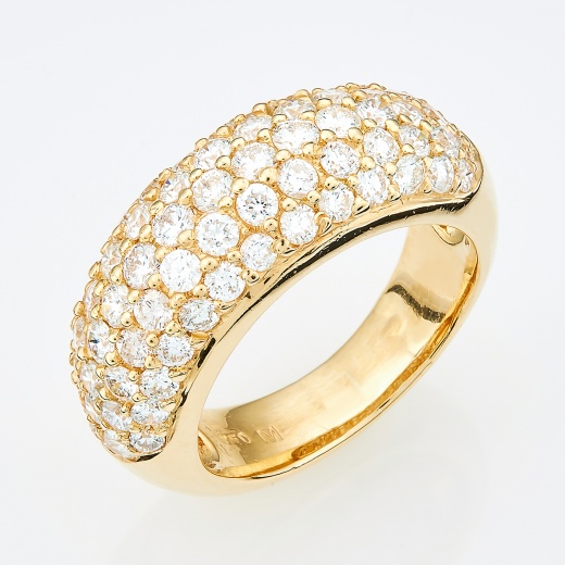 Кольцо из желтого золота 750 пробы c 69 бриллиантами Л45055459 фото 1