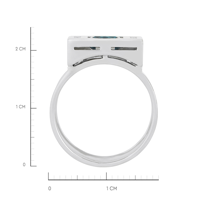 Кольцо из золота 585 пробы c топазом Лондон и бриллиантами, Л 2812 0686 за 54000