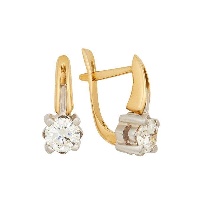 Серьги из золота 585 пробы c бриллиантами, Л 4100 5273 за 177300